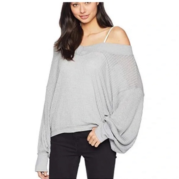 We The Free Super Oversized South Side Thermal Waffle Knit Top - Picture 6 of 12